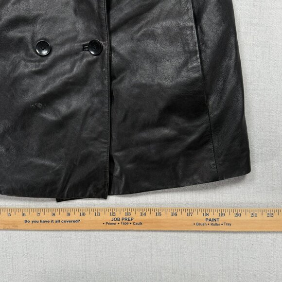 Y2K Wilsons Leather Pelle Studio Leather Trench Coat Double Breasted Size M - Picture 7 of 12